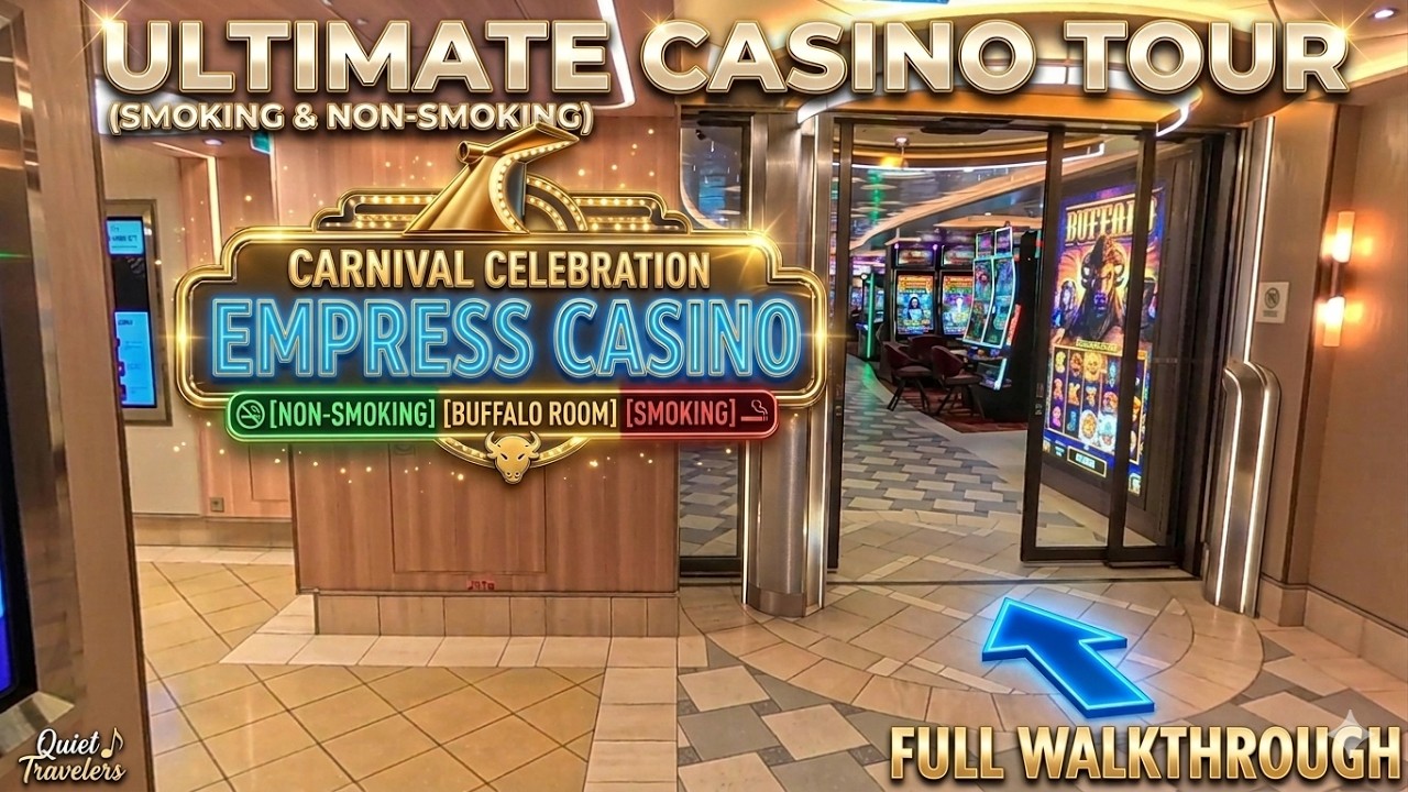 Carnival Celebration Full Casino Tour: Walking Walkthrough (Smoking & Non-Smoking) 4K