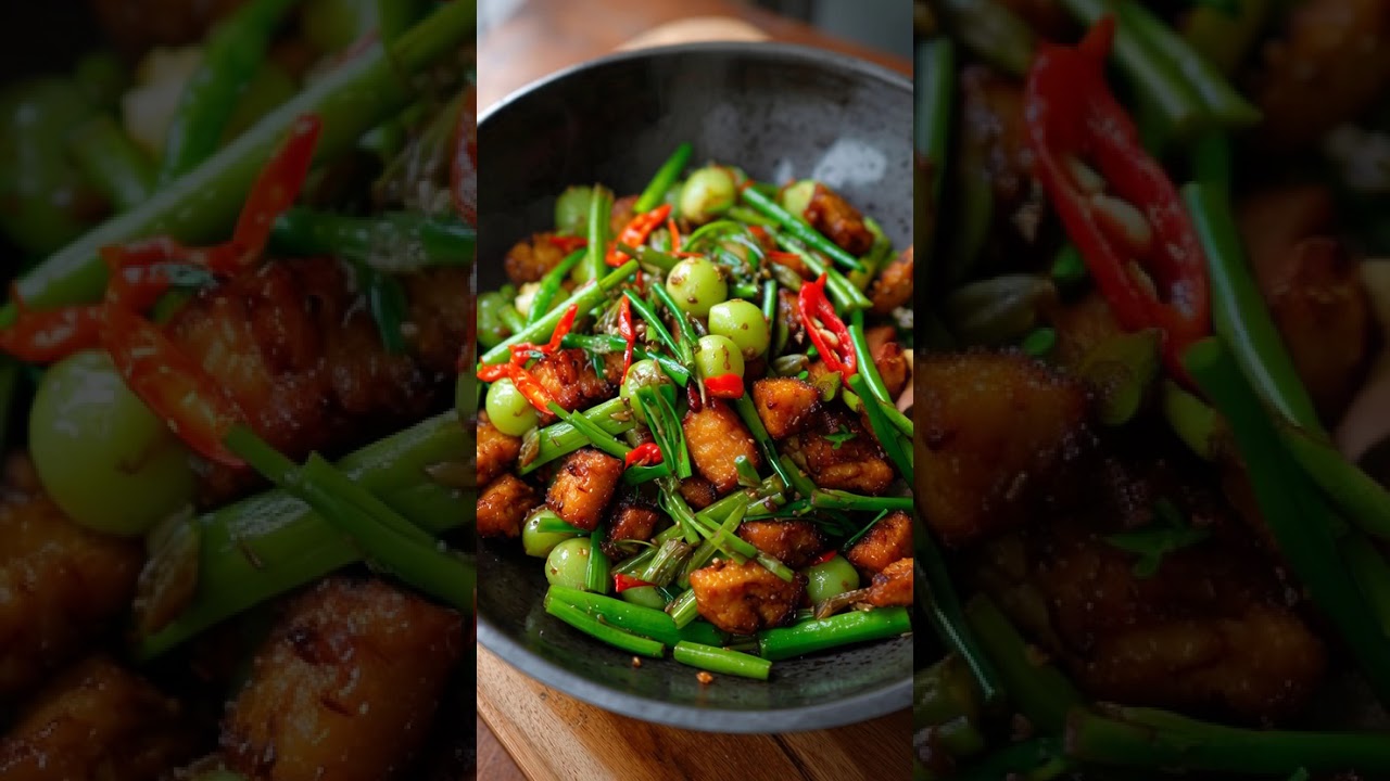 tempe goreng pete gulai tahu jambu 1