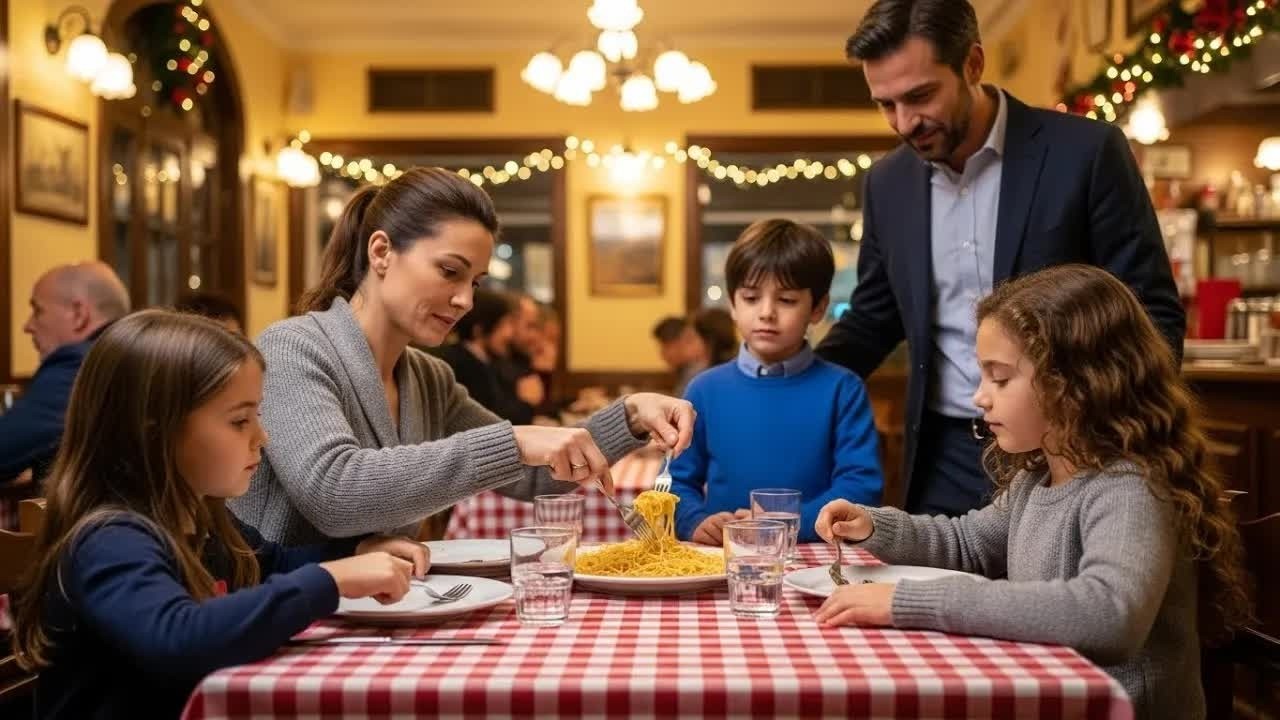 Madre povera porta figlie a cenare a Natale con 20€, e il figlio del milionario vede e cambia tu