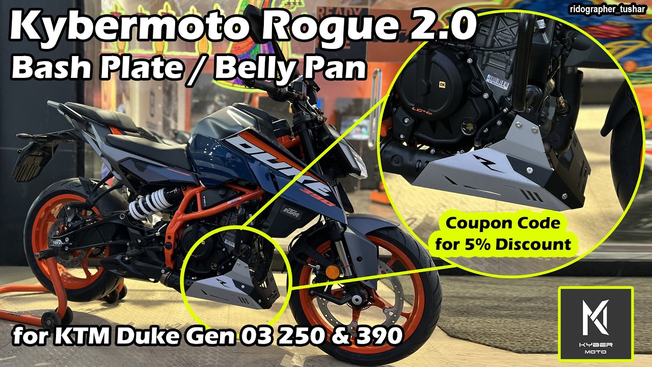 Best Belly Pan or Bash Plate for KTM Duke 390/250 Gen 03 | Rogue 2.0 Kyber Moto | Ridographer Tushar