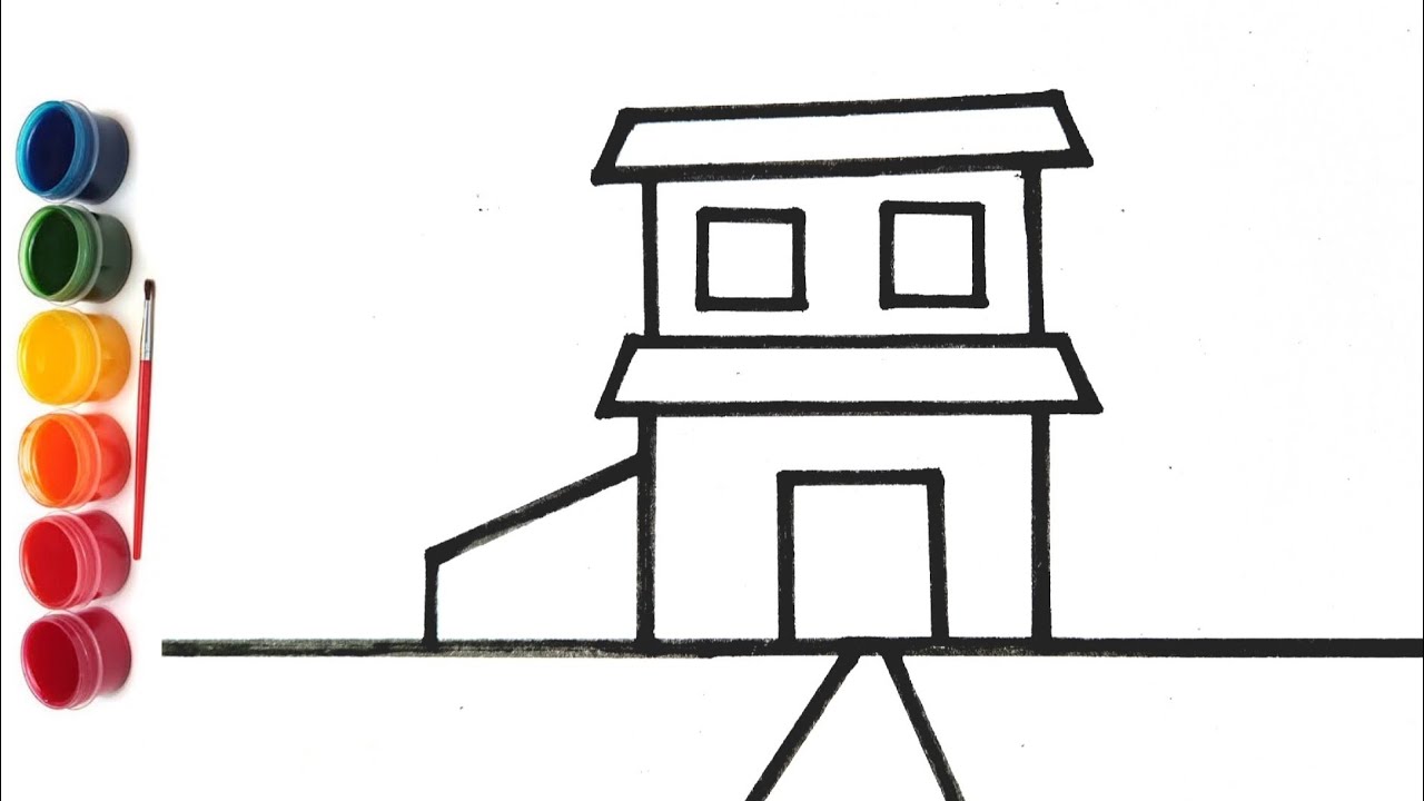 How to draw a house drawing house painting house craft drawing