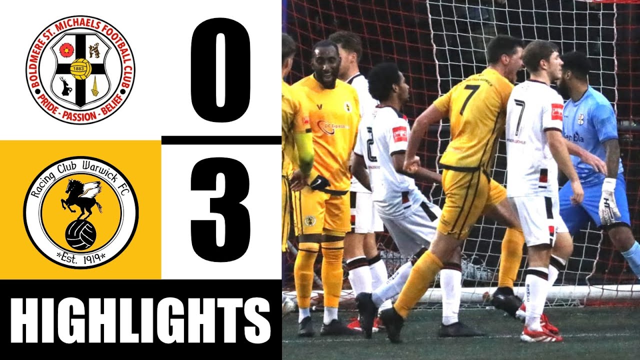 Highlights | Boldmere St Michaels 0-3 Racing Club Warwick | NPL Midlands | 15/11/2025