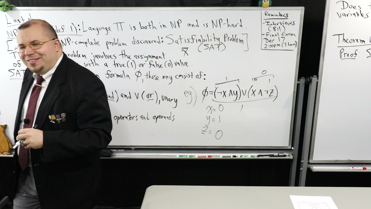 F2021 CS 411/811 Lecture 38 (NP-completeness, SAT, 3SAT, Vertex Cover, More NP-complete problems)