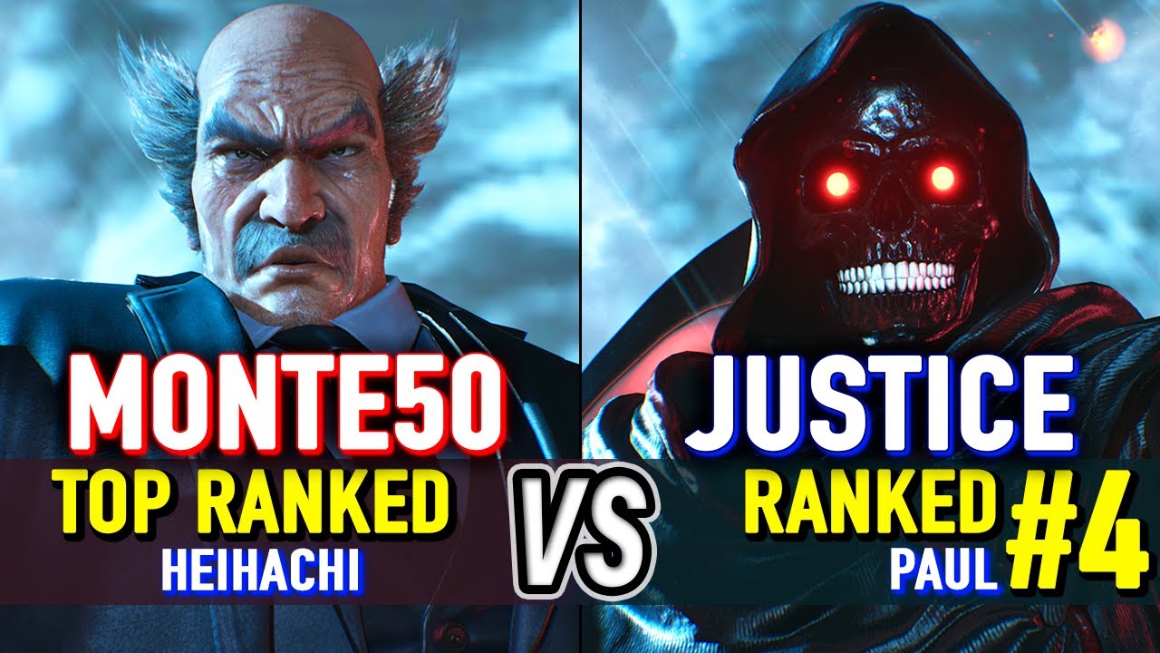 T8 🔥 MONTE50 (Top Ranked Heihachi) vs JUSTICE (#4 Ranked Paul) 🔥 Tekken 8 High Level Gameplay