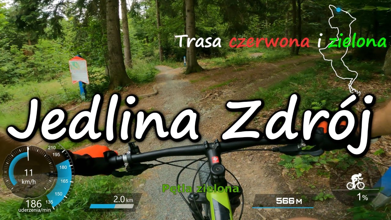Singletrack Jedlina Zdrój trasa czerwona -  zielona.
