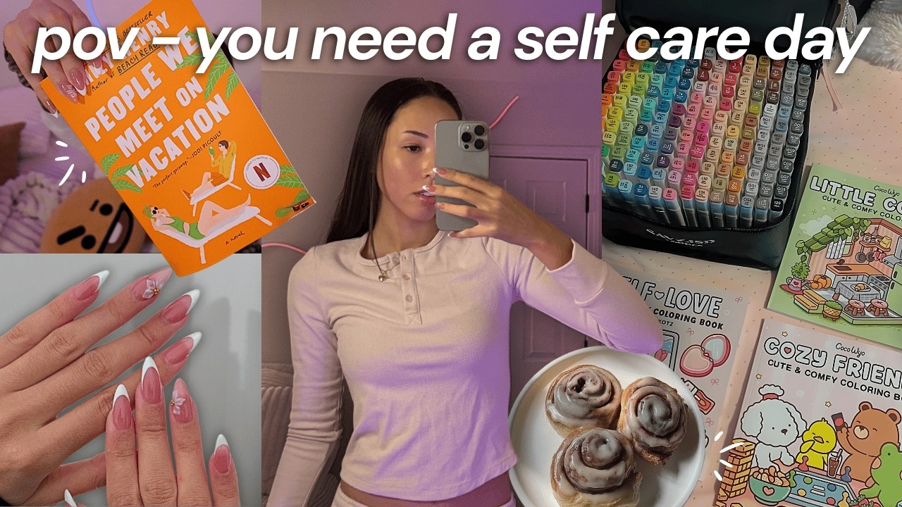 self care vlog 💌 unwinding, cozy hobbies, making press-ons, baking