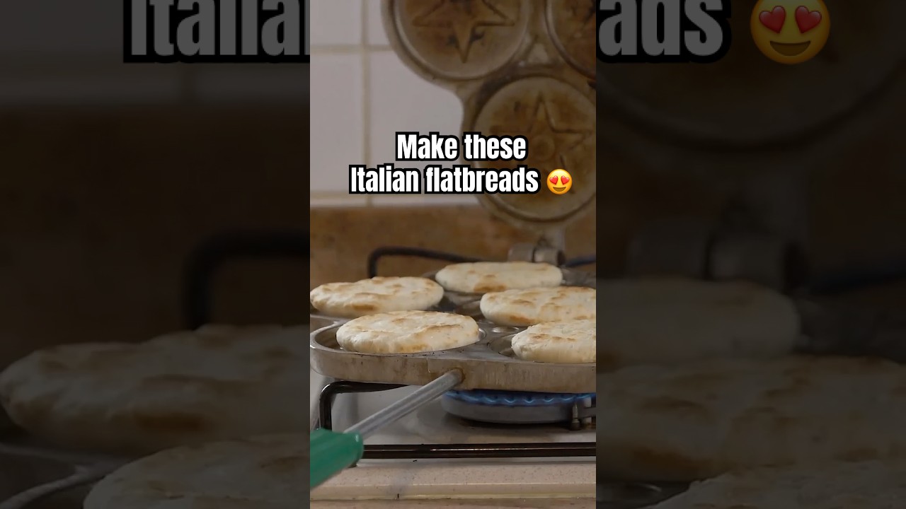 Italian flatbreads by 90yr old Renata! #italianfood #easyrecipe #shorts