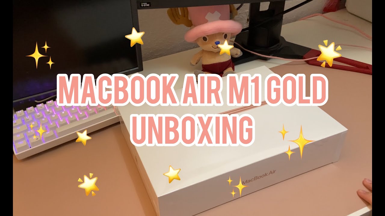 MacBook Air M1 Gold + Accessoires Unboxing ♡