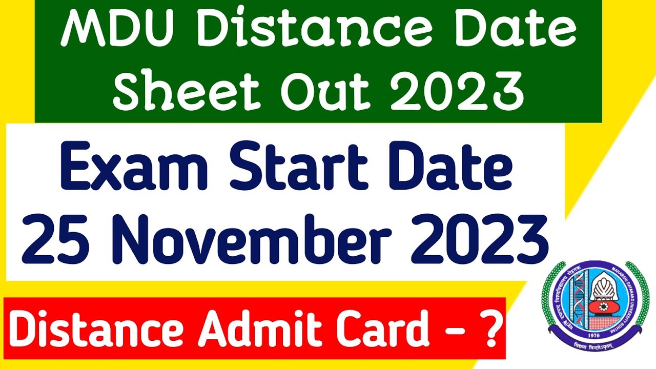 Mdu Distance Date Sheet out 2023 | Mdu distance Reappear datesheet 2023 | Mdu Distance Admit Card