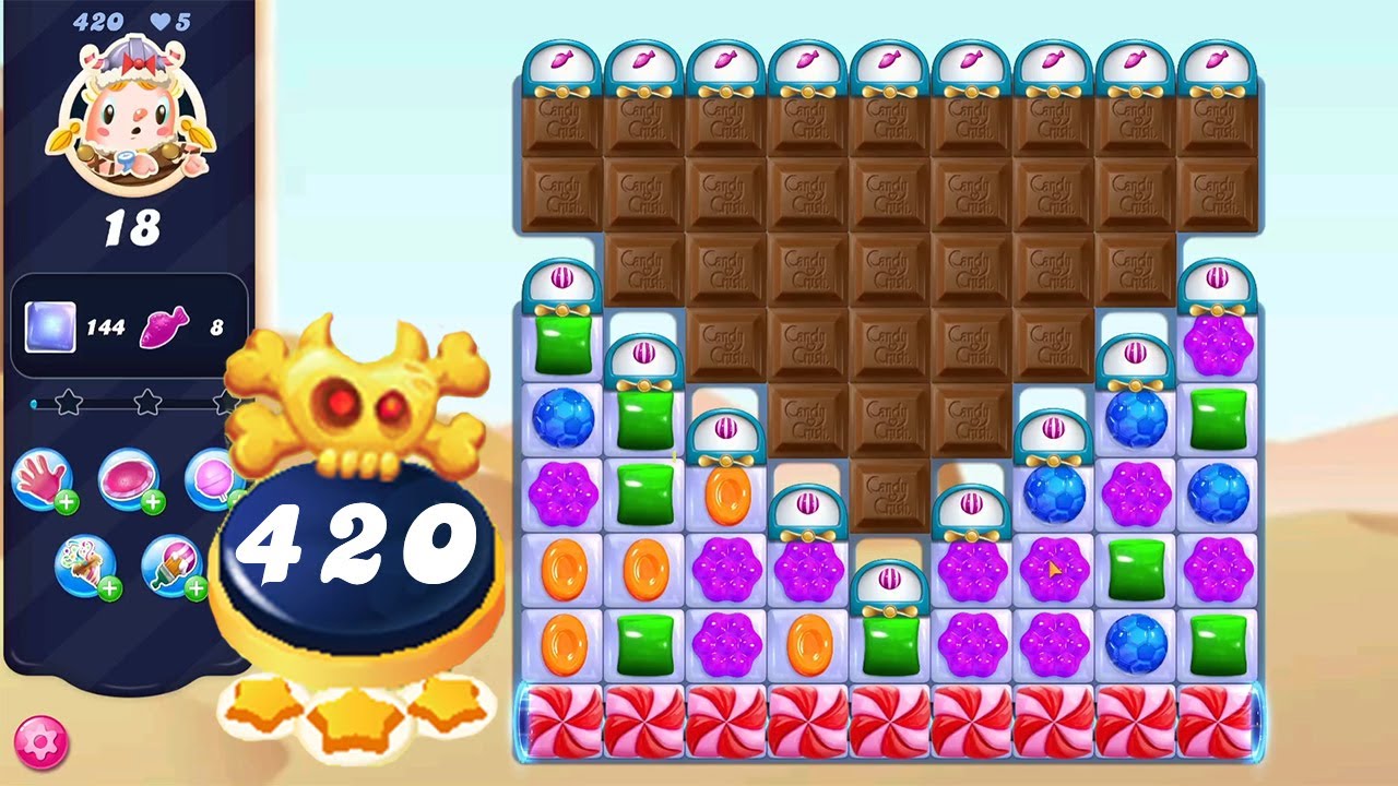 Candy Crush Saga Level 420 || Nightmarishly Hard Level || No Boosters || 3 Stars 🌟🌟🌟