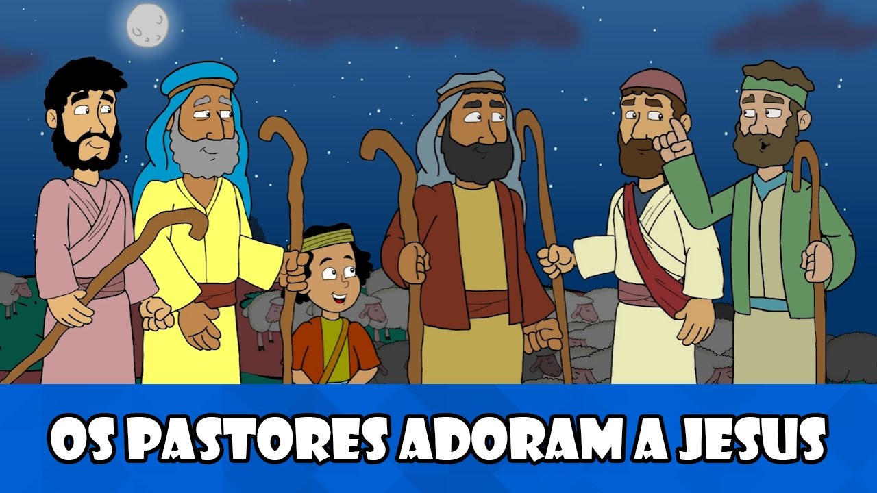 DESENHOS BÍBLICOS - OS PASTORES ADORAM A JESUS