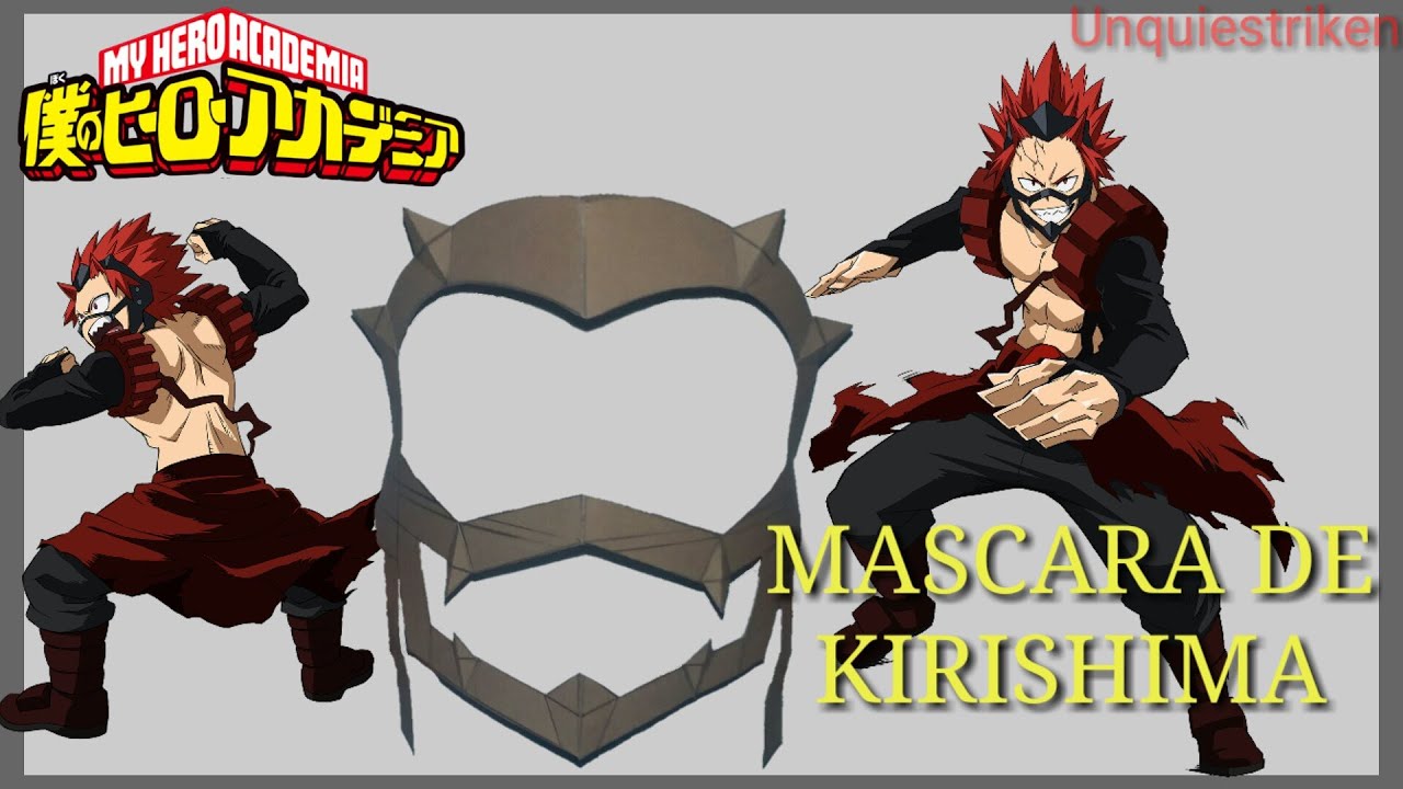 Como hacer la MASCARA de RED RIOT KIRISHIMA de cartón Tutorial  - Boku no hero [Unquiestriken]