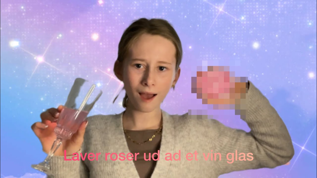 Laver roser af et vinglas 
