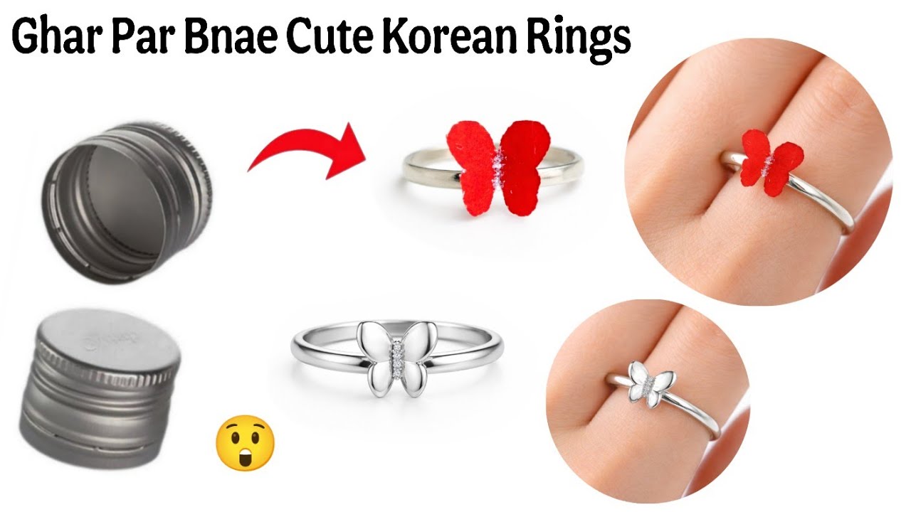 How to make Cute Korean Ring🥰😍/Diy homemade korean ring/Homemade love ring/easy ring making at home