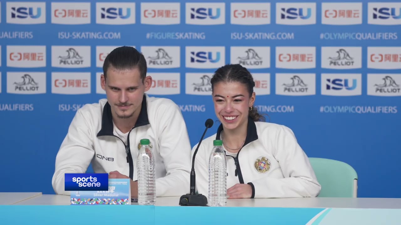 🇦🇲⛸️Karina Akopova/Nikita Rakhmanin of Armenia｜Skate To Milano Olympic Qualifier｜Press Conference