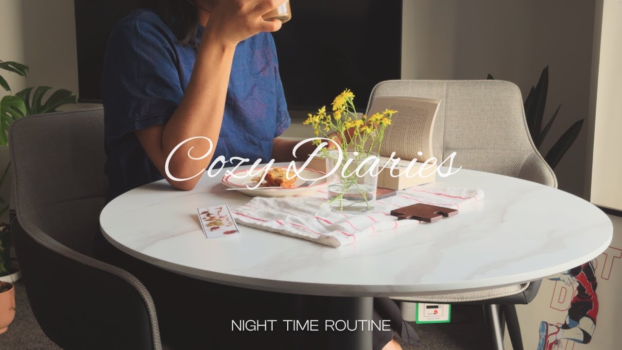 A Slow Nighttime Routine | Banana Bread, Plant Care, Skincare & Peach Oolong Tea  | Slow Living🌙🧁🌿