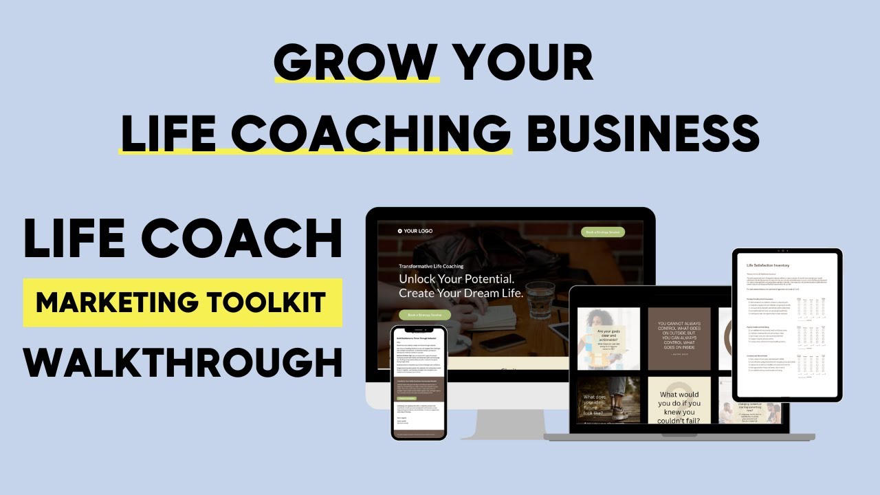 Life Coach BrandPack Walkthrough:  Elevate Your Life Coaching Practice with Our Complete Marketing!