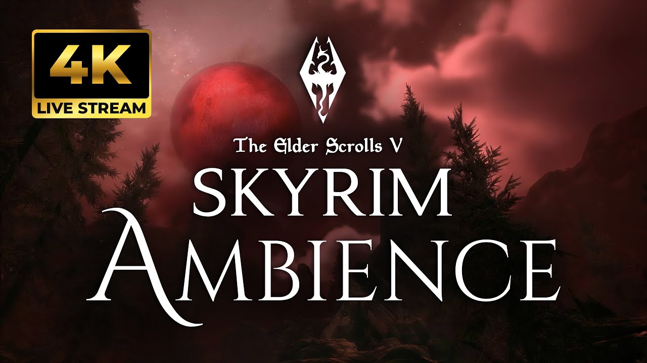 Skyrim Blood Moon Ambience – Relaxing Jeremy Soule Music for Mind Healing, Deep Sleep & Focus | 4K