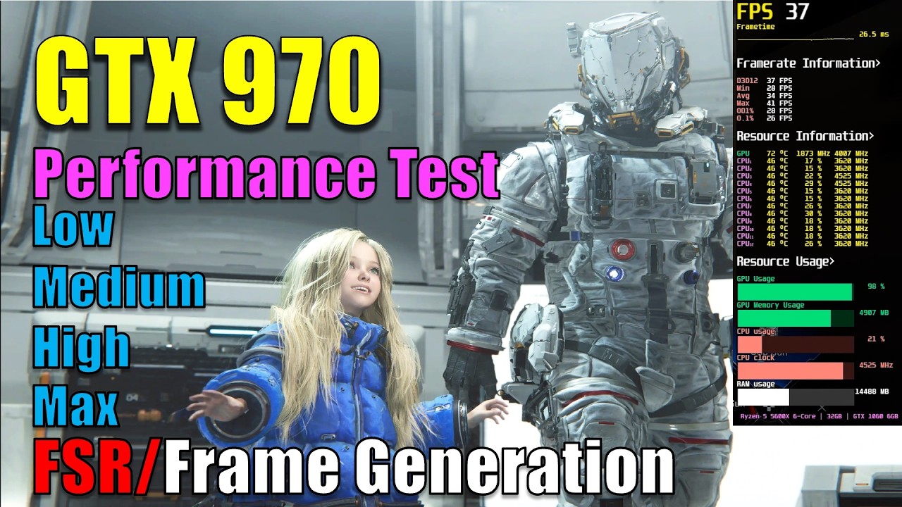 Pragmata | GTX 970 | All Settings + FSR + FrameGeneration | Performance Test | Still Viable?