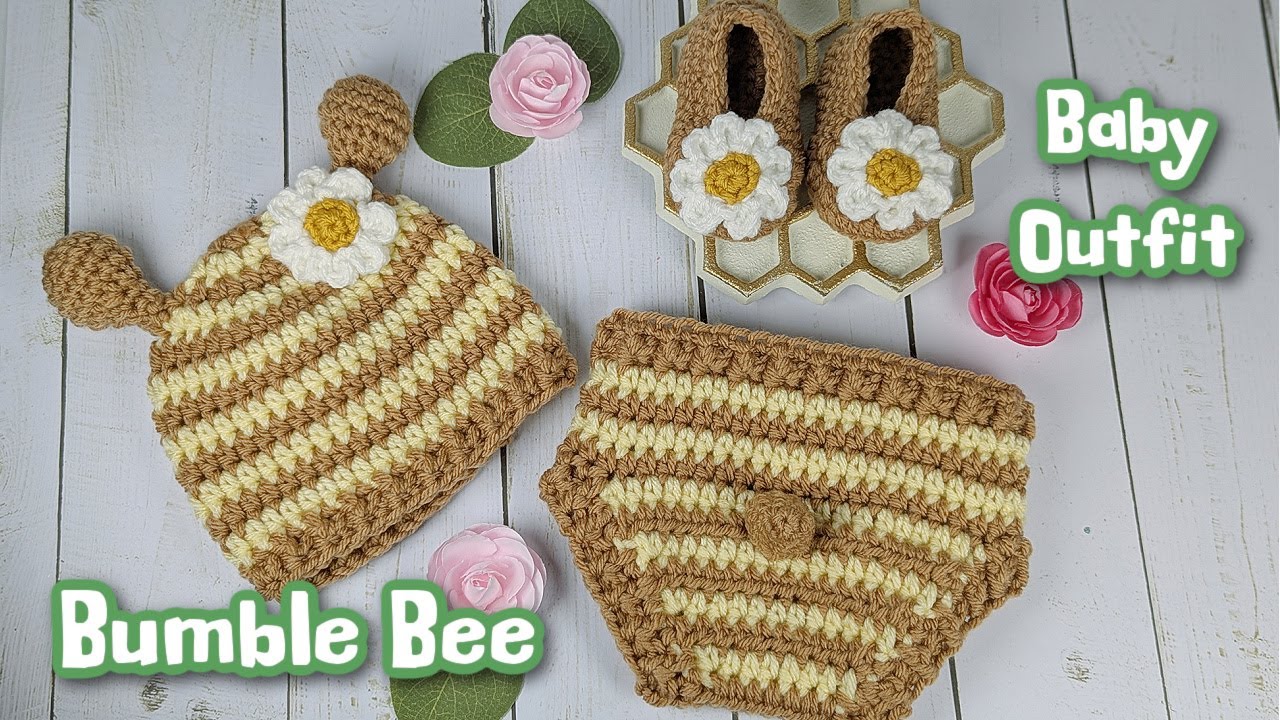 Easy Crochet Baby Bumble Bee Outfit Step By Step Tutorial  | 0-3 Month Baby Crochet Pattern