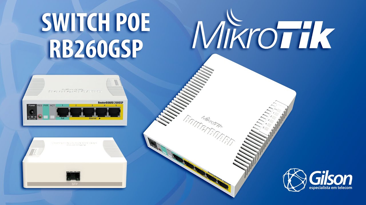 Mikrotik Switch POE RB260GSP (unboxing e configurações) Switch OS