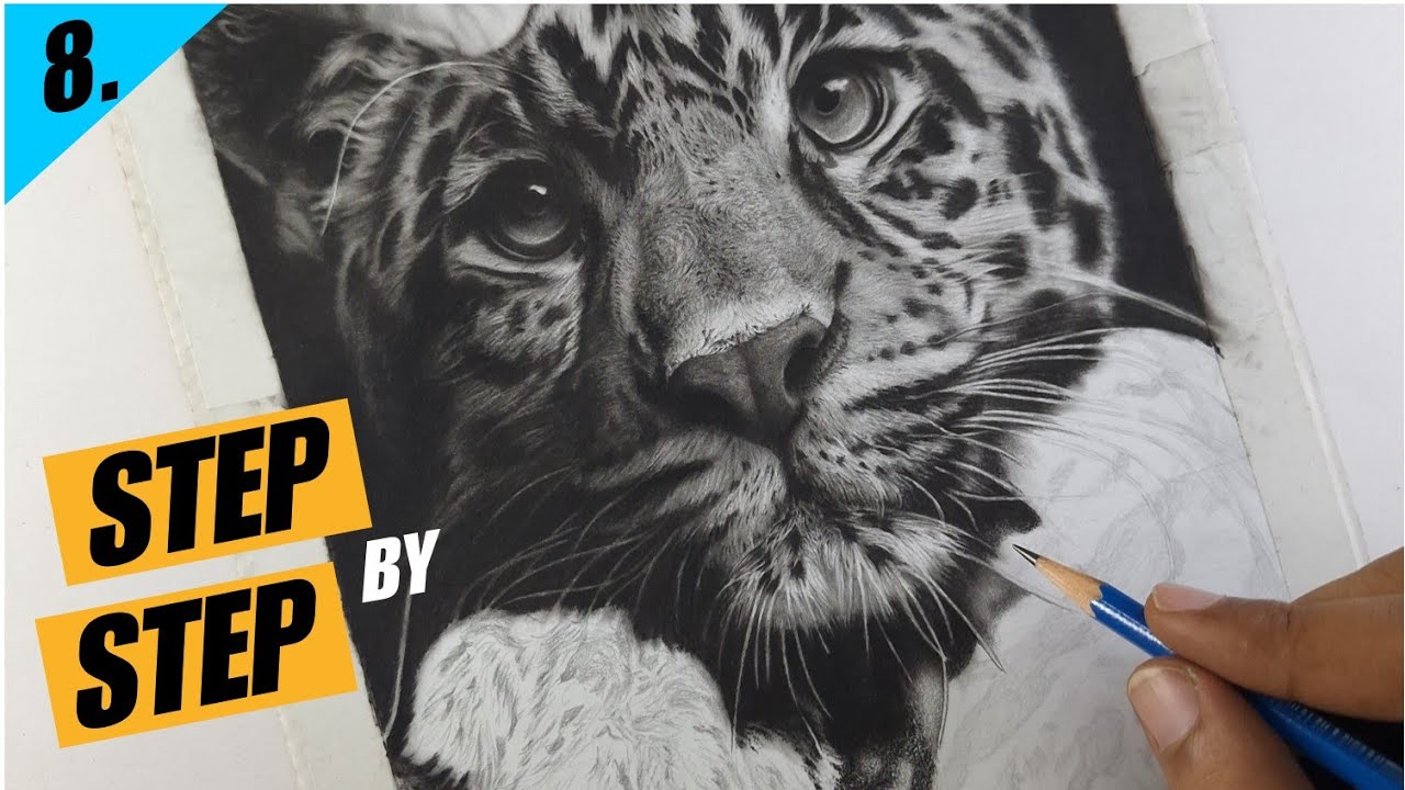 Drawing Hyper Realistic Leopard - Real-time Shading - Part 8