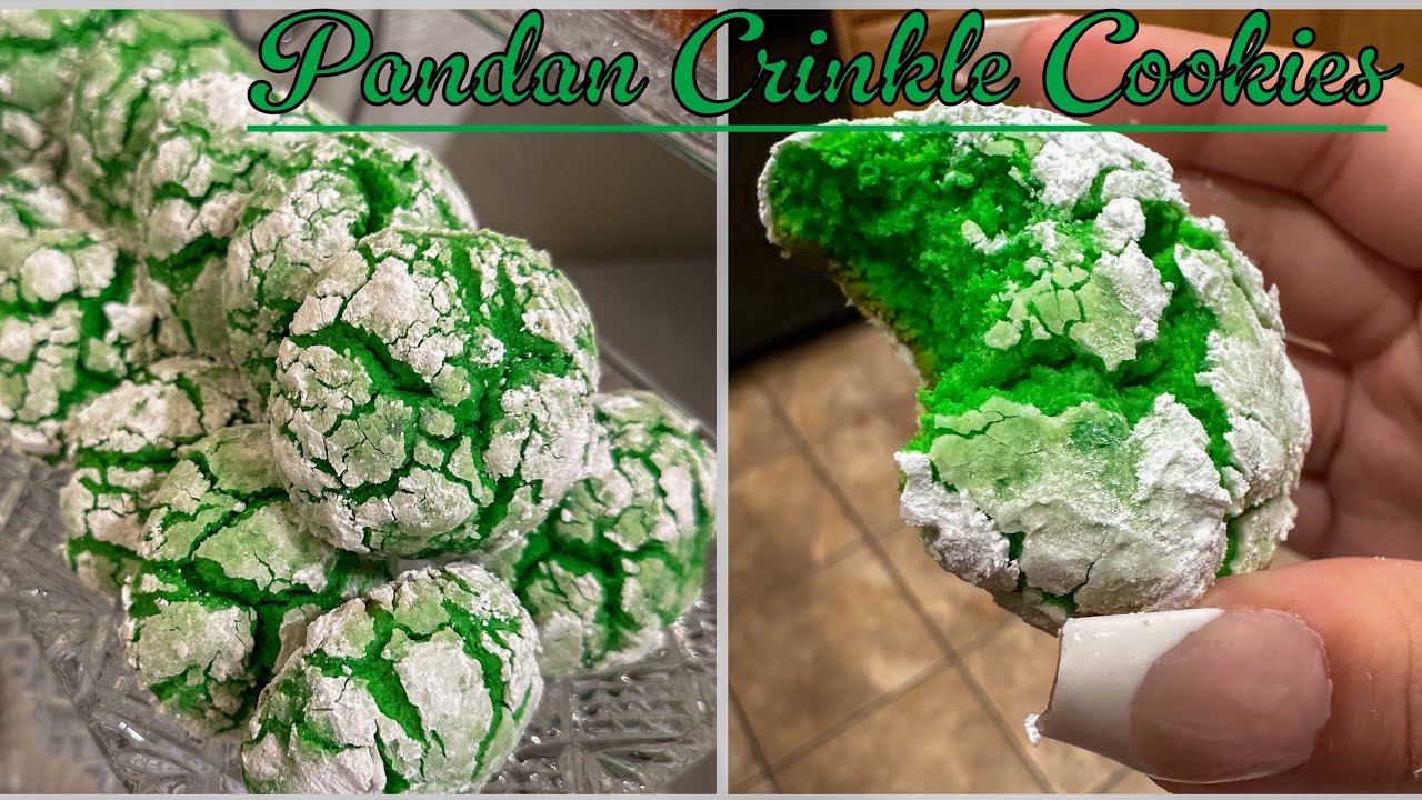 Pandan Crinkle Cookies