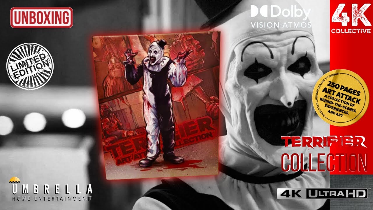 Art Attack Terrifier Collection 4K UltraHD Blu-ray Umbrella Entertainment Limited Edition unboxing