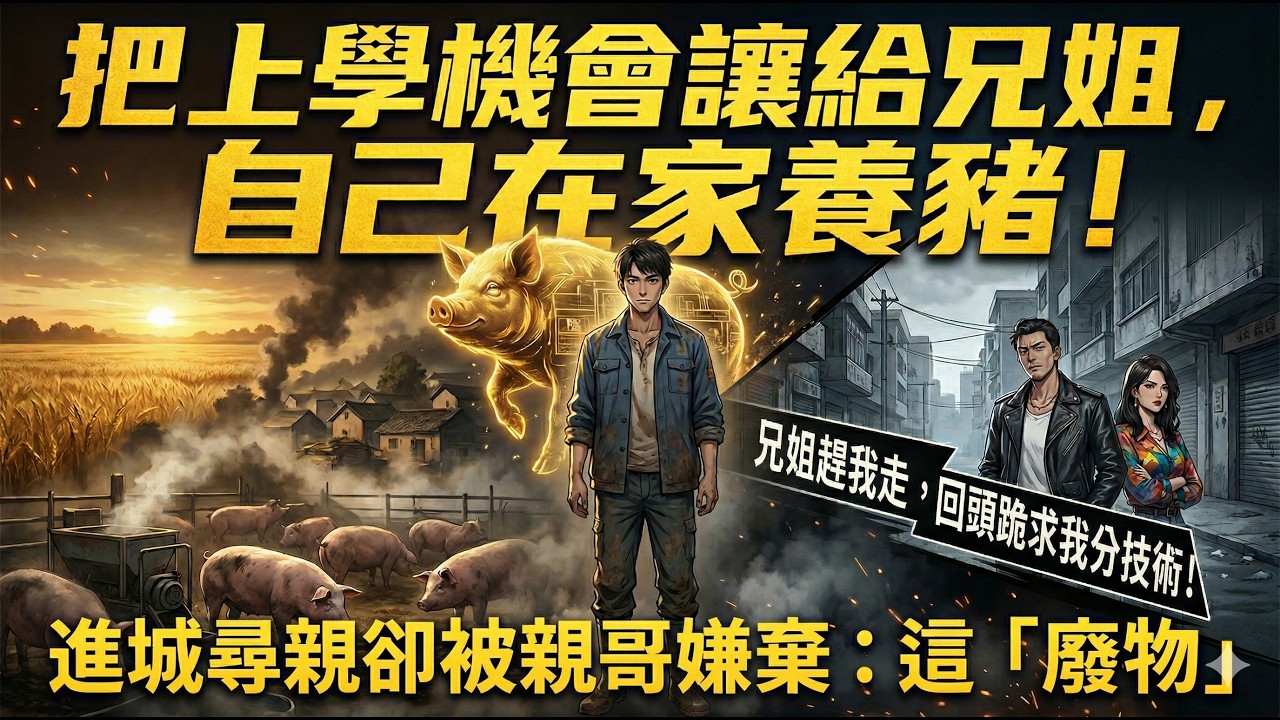 ✅️【一口氣看完】把上學機會讓給兄姐，自己在家養豬！進城尋親卻被親哥嫌棄：這「廢物」弟弟別來沾邊！直到全縣大佬齊聚，兄姐臉都綠了！