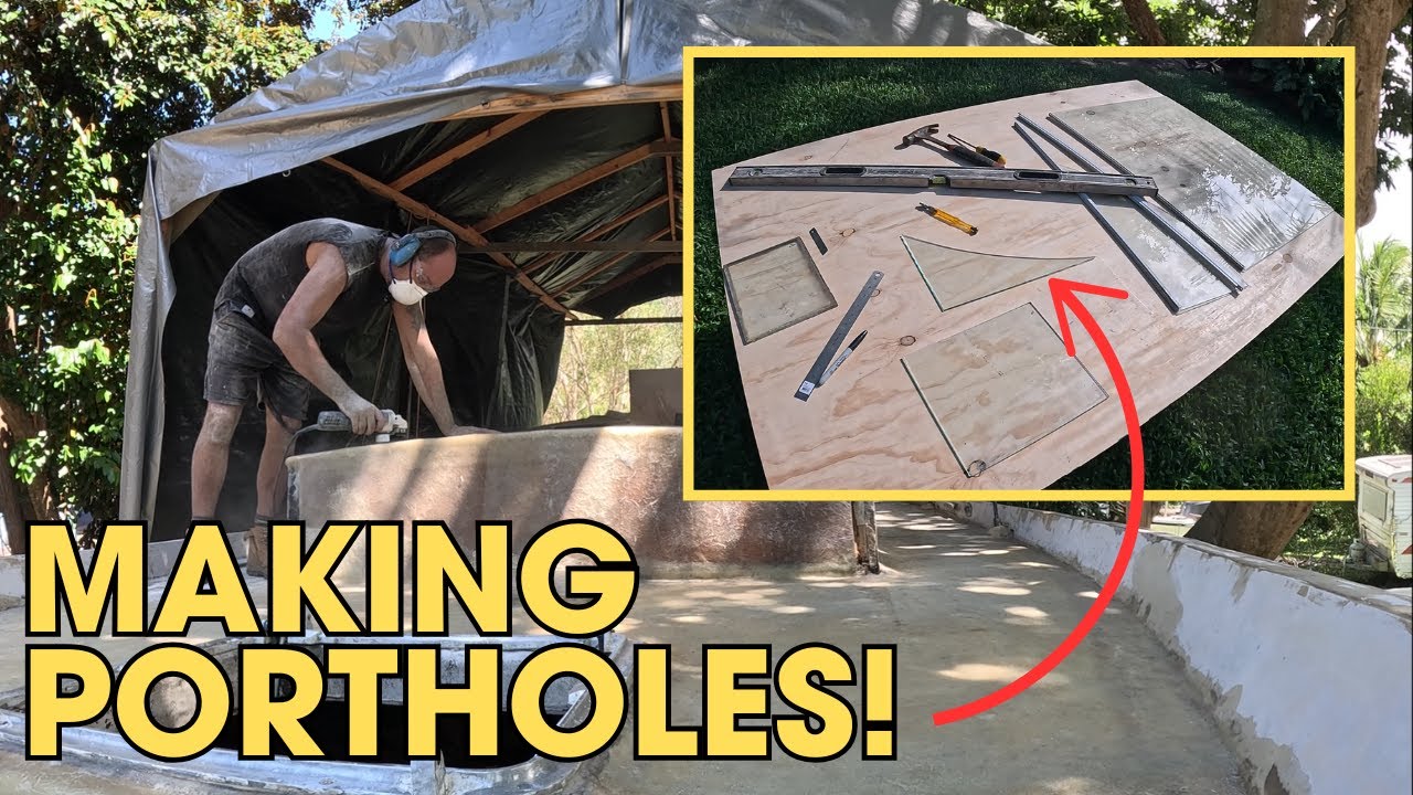 Sanding The Deck & Cutting New Glass Portholes ep102