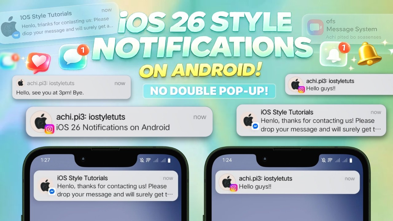 iOS 26 Style Notifications Pop-up Style on Android (no double pop-ups)