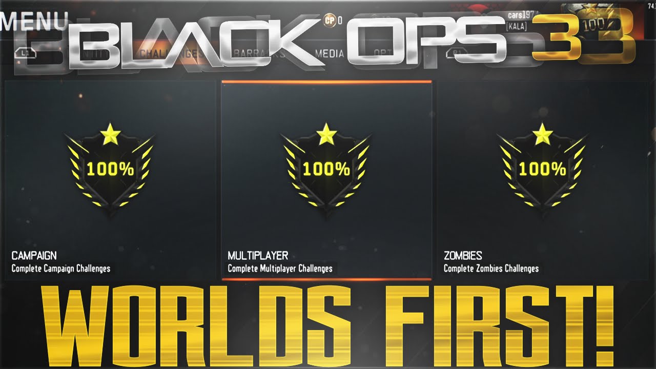 WORLDS FIRST COMPLETE 100% COMPLETION OF ALL OF BLACK OPS 3! - BO3 MULTIPLAYER, ZOMBIES, CAMPAIGN!