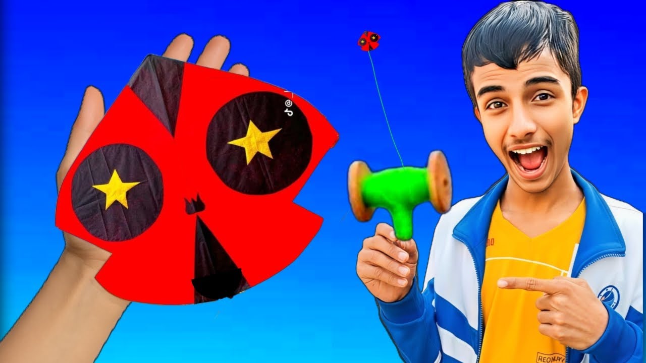 Most Beautiful Kite 🪁 Make At Home Only Used Paper How To Flying kite 😰 Easily 😱