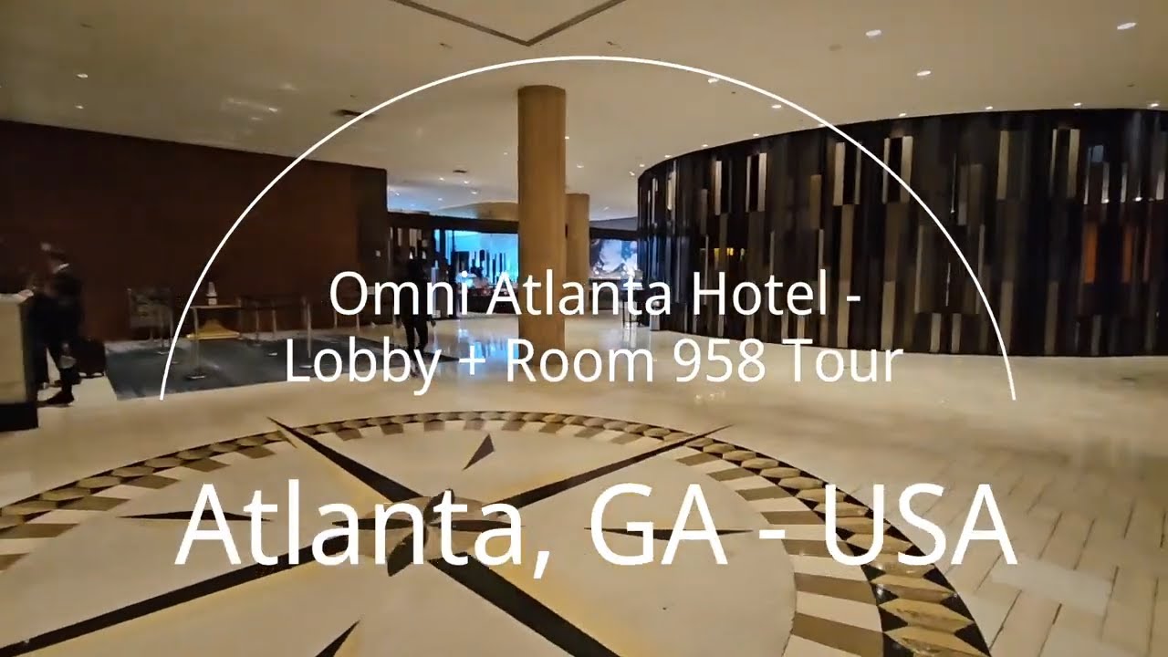 Omni Atlanta Hotel at Centennial Park- Lobby and Room 958 Tour, Atlanta, GA - USA