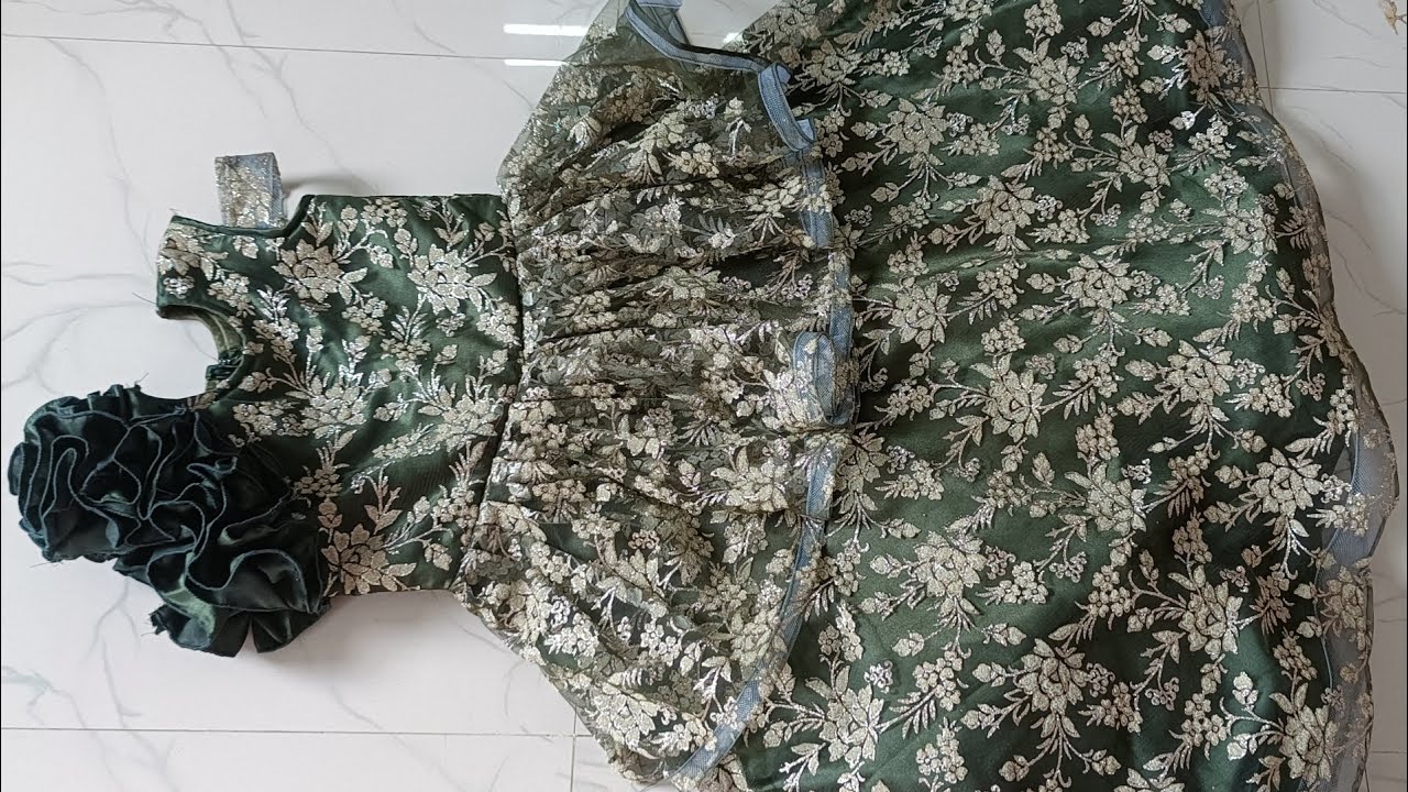 💃“Princess Look Baby Girl Frock 👑 Cutting And Stiching||| Full Flair Designer Dress”