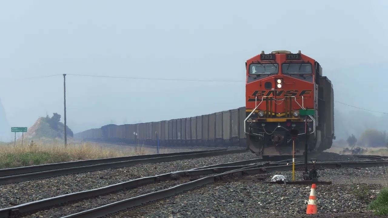 Coal train meets a manifest at Elliston, MT 5/18/23