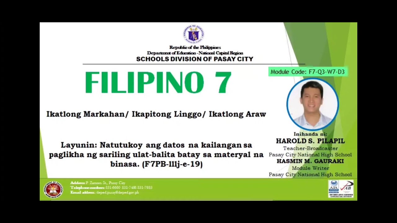 DepEd Pasay FIL7-Q3-W7-D3