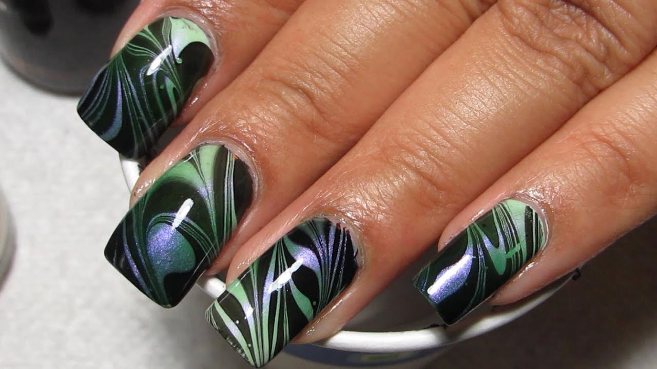 #FightForLightAndLive Water Marble Nail Art Tutorial