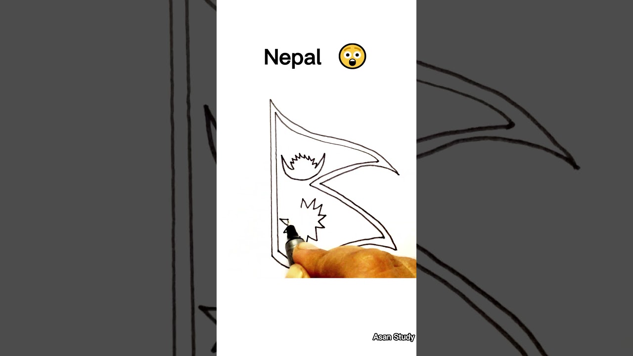 Nepal Flag Drawing- Nepal Flag #shorts #nepal #nepalflag #drawing #flagdrawing #flag #viral #art