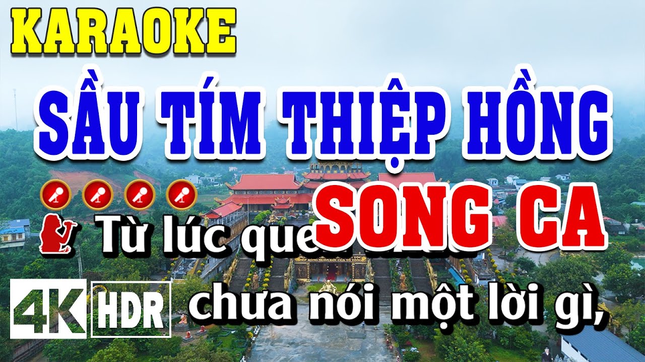 Sầu Tím Thiệp Hồng Karaoke Song Ca Beat Chuẩn | Đình Long Karaoke