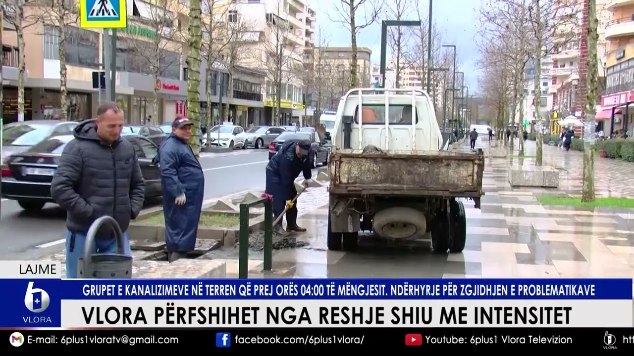 Vlora përfshihet nga reshje shiu të mëdha.Grupet e kanalizimeve në teren që prej orës 4 të mëngjesit