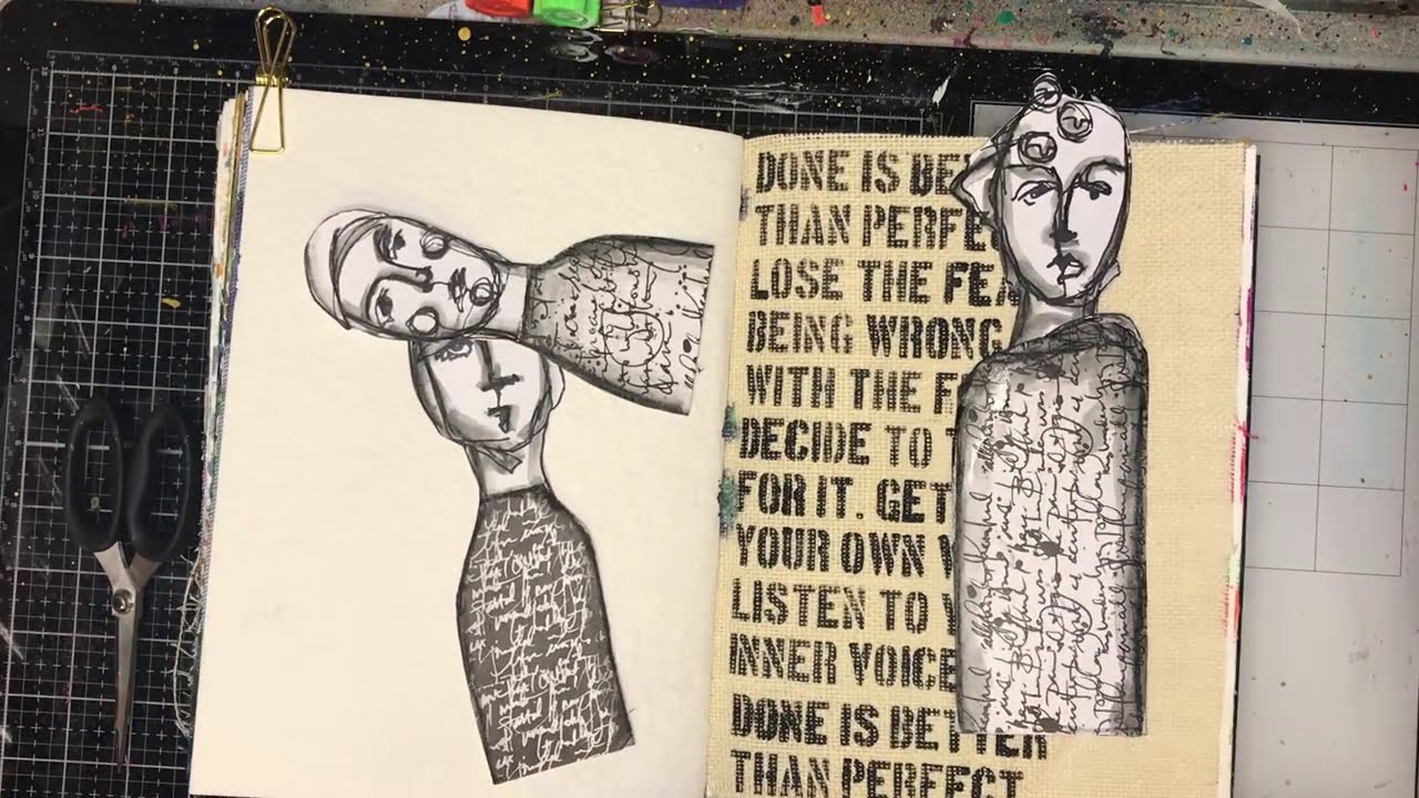 New Dina Wakley Release Aug 2020: Simple collage on burlap