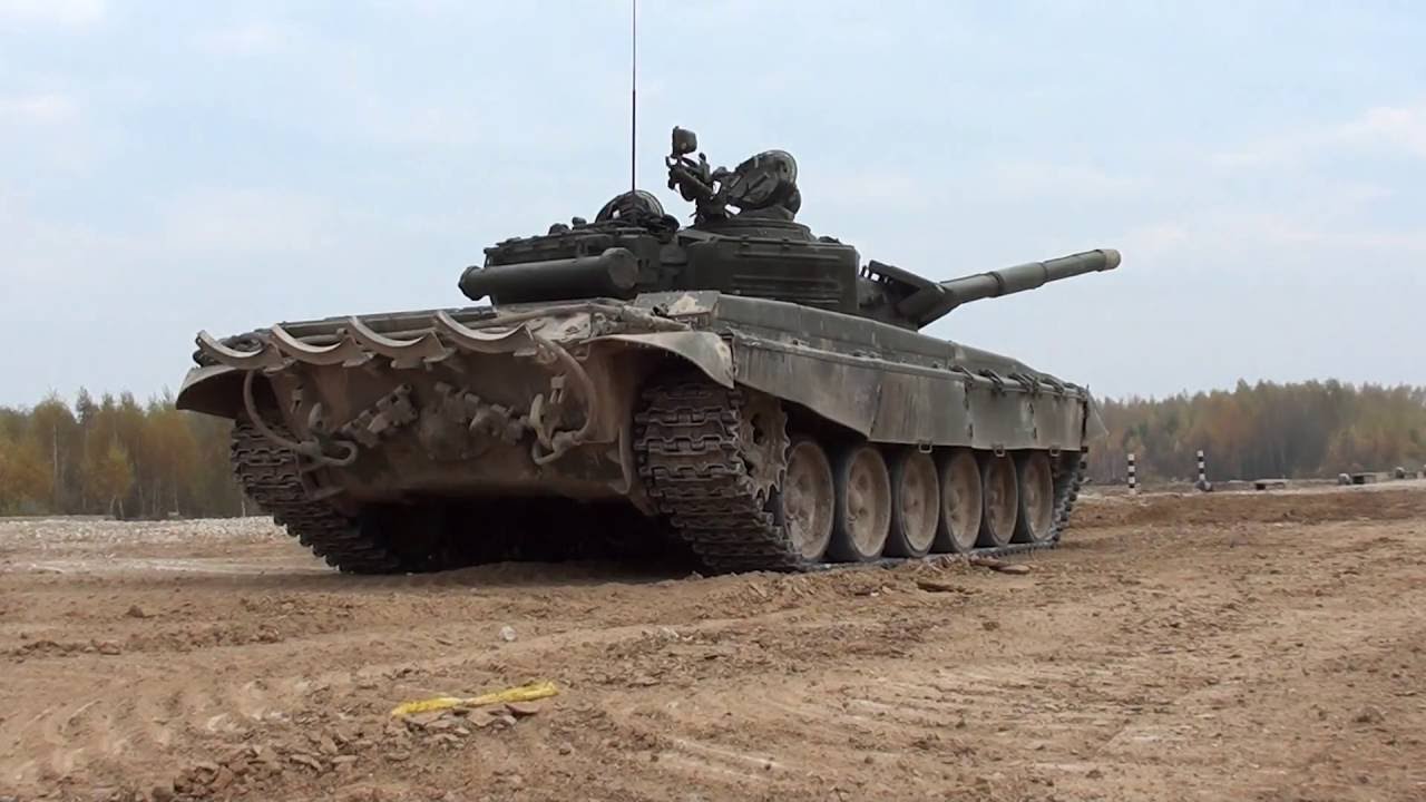 Soviet T-72B tank with Kontakt-5 ERA