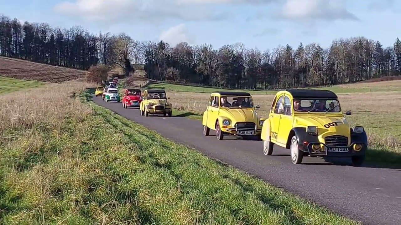 Citroen 2CV s on Salisbury Plain Dec 2025