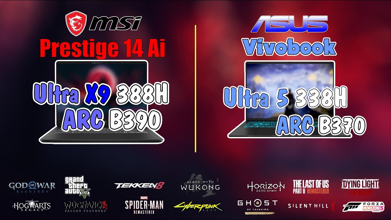 Ultra X9 388H vs Ultra 5 338H: Arc B390 & B370 Power | XeSS 3.0 Game Test Max Settings 1080p