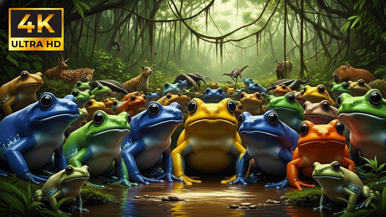 Relaxing Walk in the Amazon The Understory - Jaguars, Giant Otters & Poison Frogs (4K HDR)