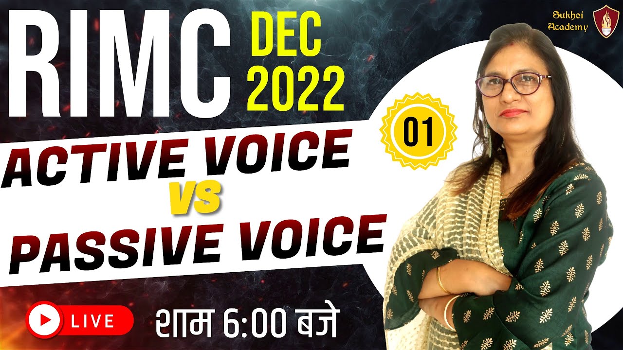 Rimc Coaching Dec 2022 | English Active and Passive Voice | Part -1 | Deepti Mam