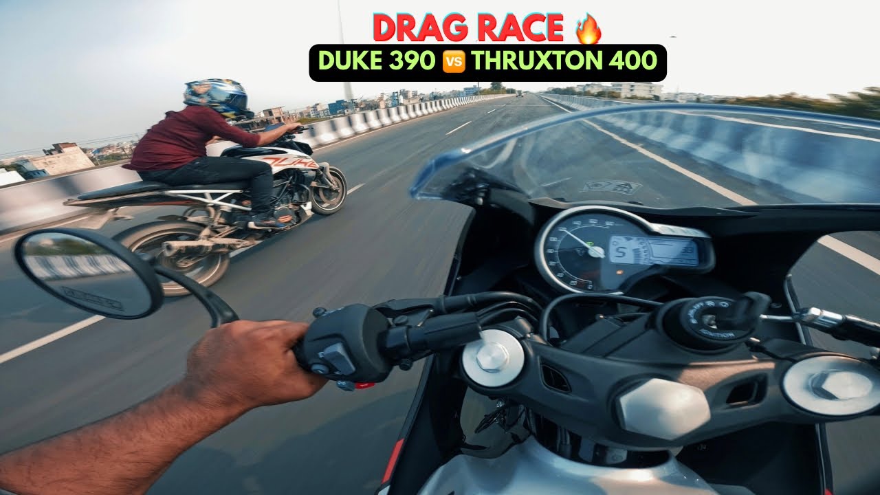 2025 Triumph Thruxton 400 vs Duke 390 (BS4) | Drag Race till Top End🔥
