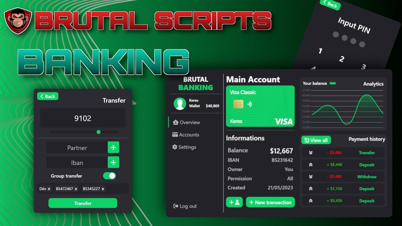 FiveM Banking [ESX & QBCore/QBOX] | Brutal Scripts
