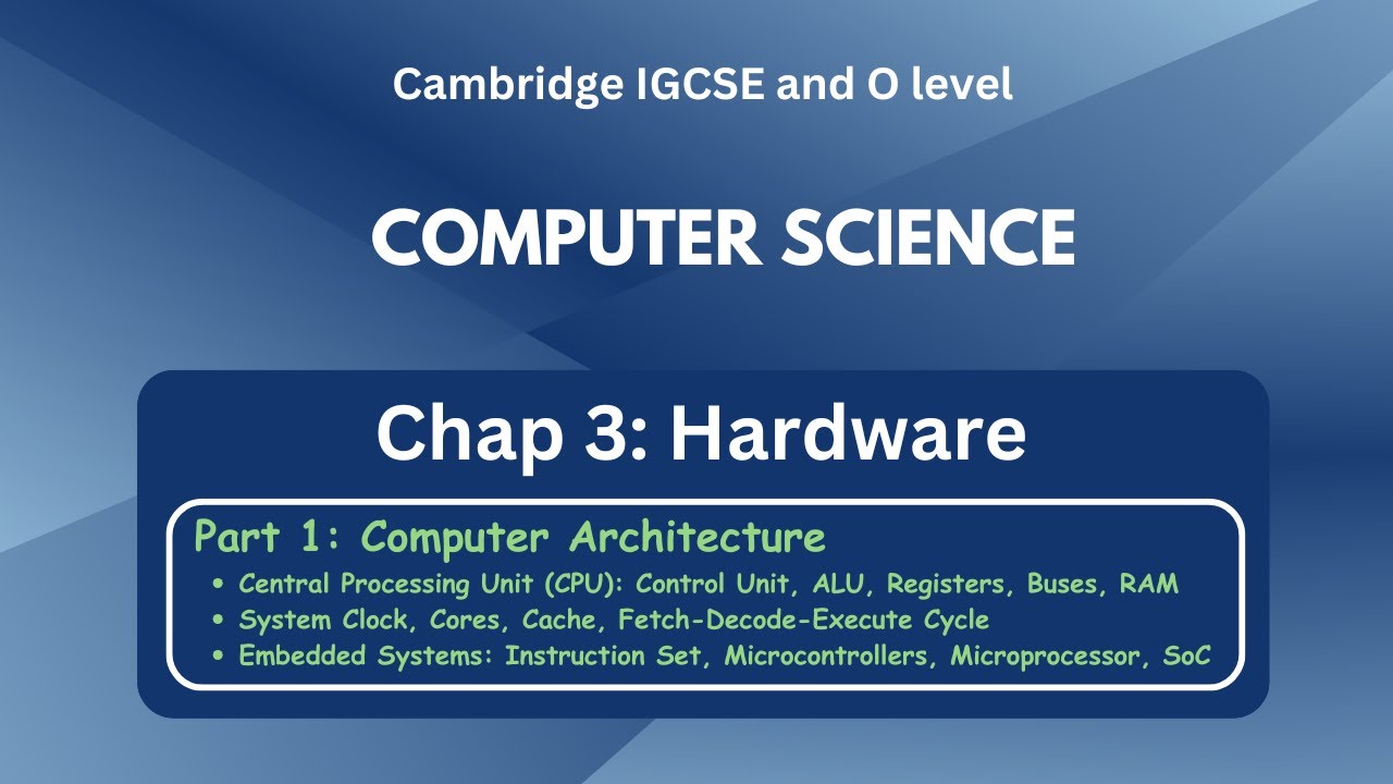 IGCSE Computer Science — Аппаратное обеспечение: Архитектура компьютера [CU, ALU, RAM, ядро, встр...